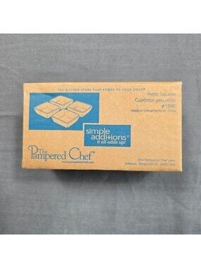 NEW The Pampered Chef Simple Additions Petite Squares White Set Of 4 #1990